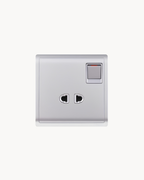 Pieno 10 Amp 2 Pin Switched Socket – Schneider Electric Pieno socket, catalogue number E8215US, Aluminium Silver finish. 1-year warranty. Authorised Schneider Electric channel partner HYDZ Traders.
