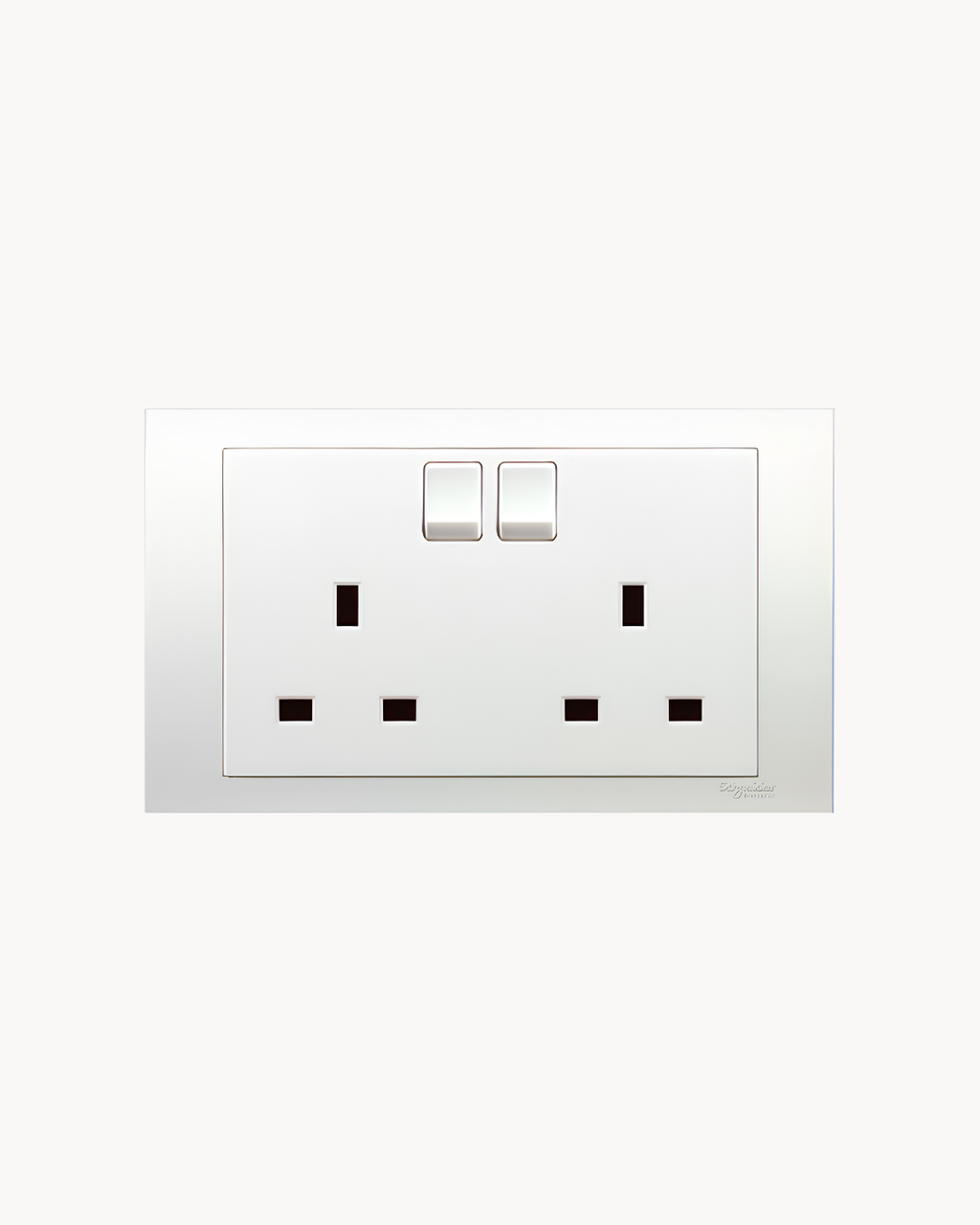Vivace 13 Amp Duplex Switched Socket – Schneider Electric Vivace socket, catalogue number KB25, White – 13 A rated, duplex (double outlet). Suitable for homes, offices and commercial buildings.