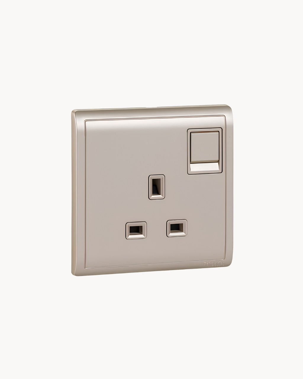 Pieno 13 Amp Switched Socket – Schneider Electric Pieno socket, catalogue number E8215, Wine Gold finish – 13 A rated. Genuine Schneider Electric product supplied by HYDZ Traders, Pakistan.