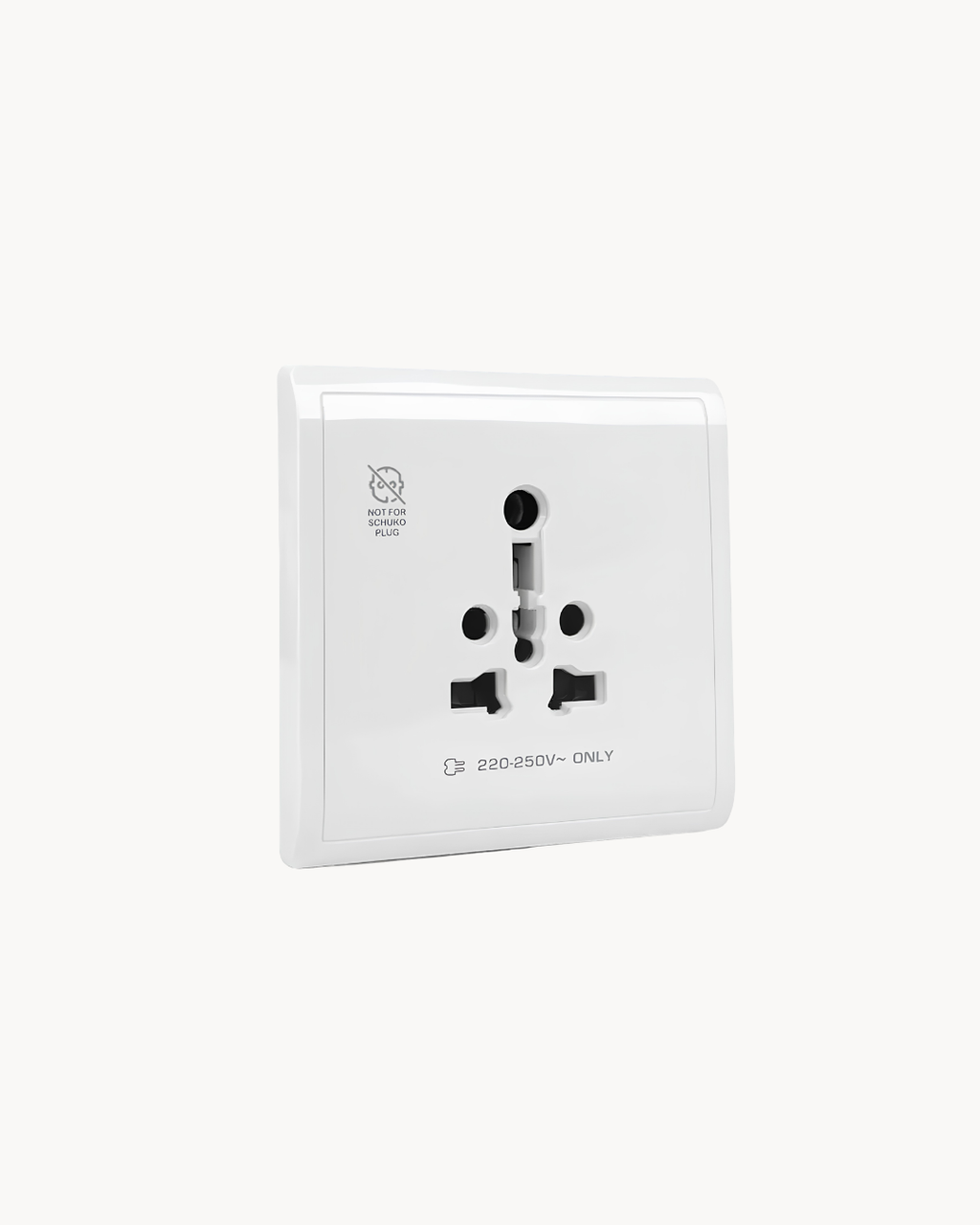 Pieno 16 Amp International Socket – Schneider Electric Pieno socket, catalogue number E82426-16IS, White finish – 16 A rated, multi-plug compatible. Suitable for homes, offices and commercial buildings.