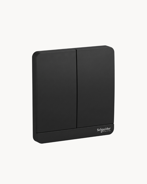 Avatar On 16AX 2 Gang 1 Way Switch – Schneider Electric Avatar On switch, catalogue number E8332L1, Dark Grey finish – 2-gang, 1-way, 16AX rated. Genuine Schneider Electric product supplied by HYDZ Traders, Pakistan.