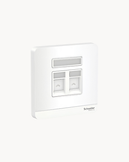 Avatar On 2 Gang Shuttered Plate – Schneider Electric Avatar On shuttered data/telecom plate, catalogue number E8332RJS, White finish – 2-gang, shuttered ports. Suitable for homes, offices and commercial buildings.
