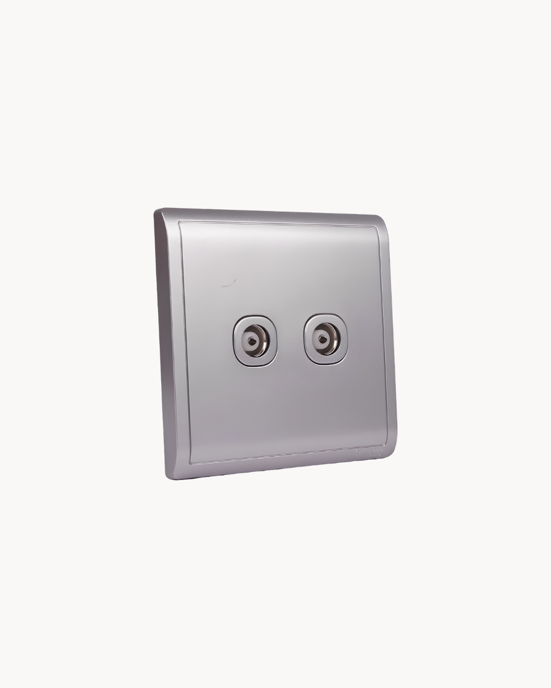 Pieno 2 Gang TV Outlet – Schneider Electric Pieno TV outlet, catalogue number E8232TV, Aluminium Silver finish. 1-year warranty. Authorised Schneider Electric channel partner HYDZ Traders.