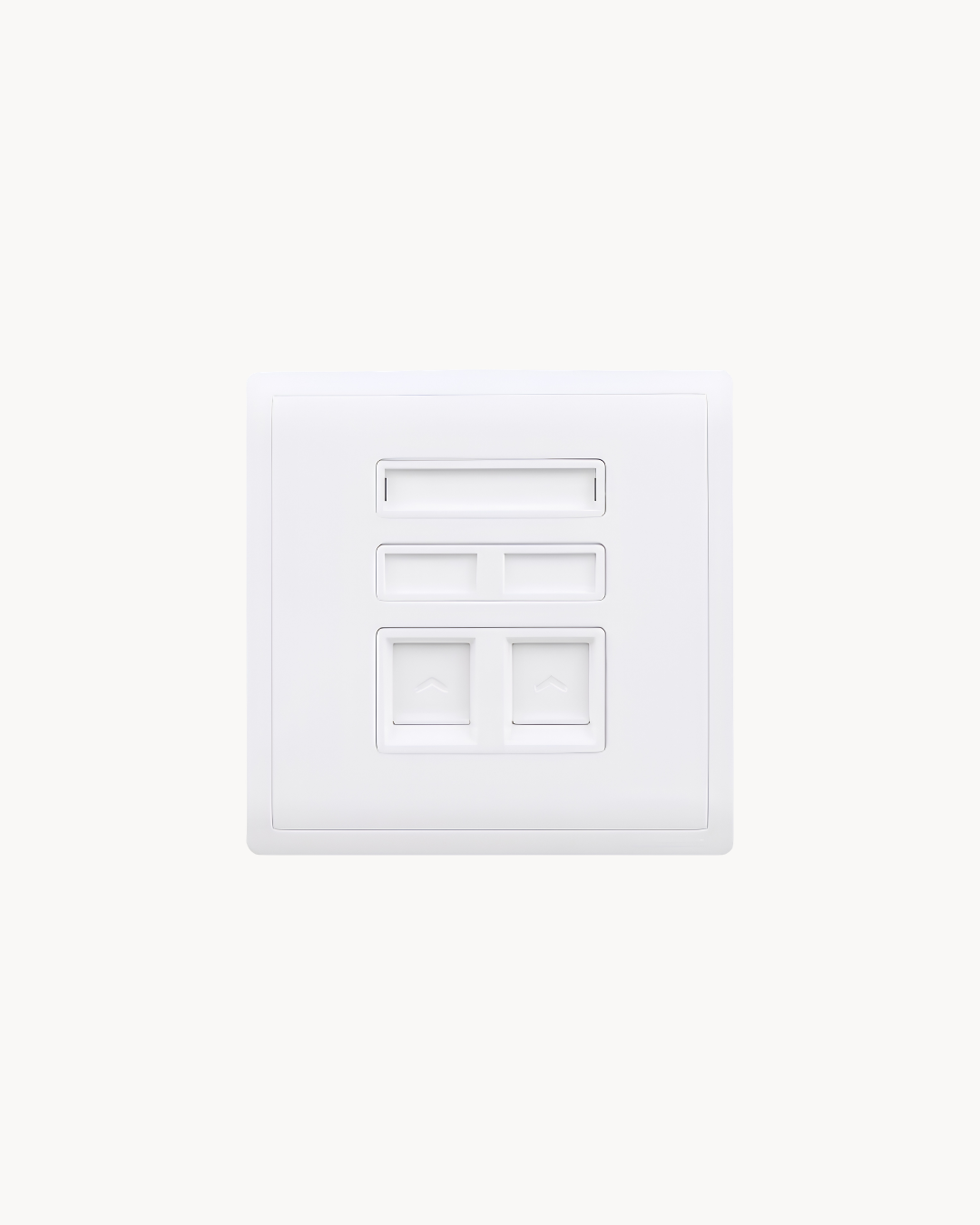 Pieno 2 Gang Shuttered Plate and Pieno 2 Gang Shuttered Telephone Outlet – Schneider Electric Pieno, catalogue numbers E8232RJS and E8232RJS4, White finish. Supplied by HYDZ Traders, authorised Schneider Electric channel partner in Pakistan.