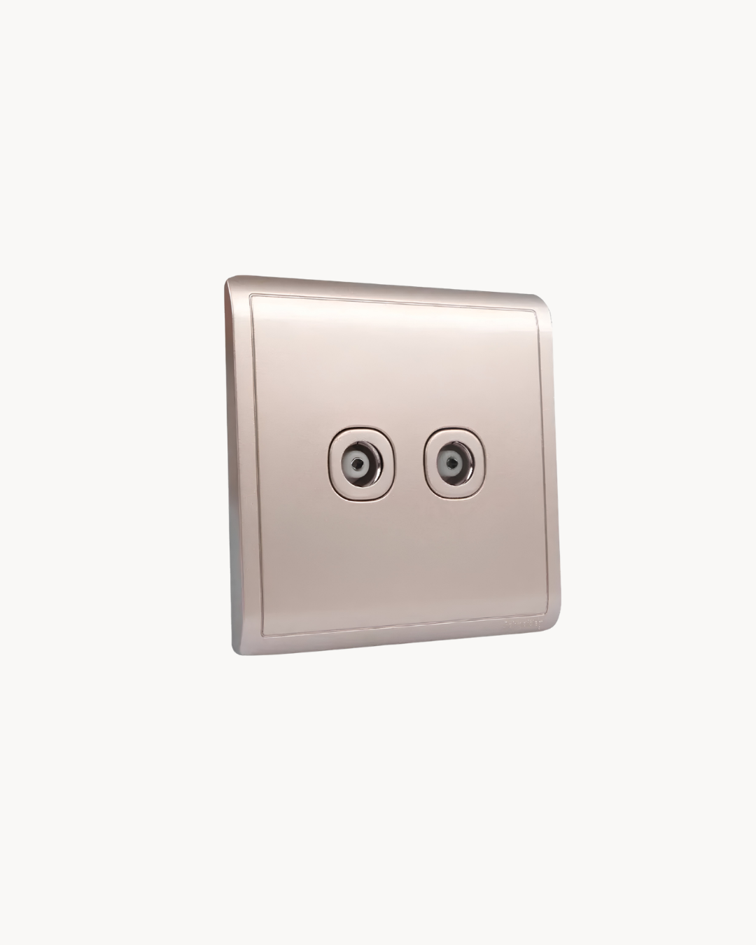 Pieno 2 Gang TV Outlet – Schneider Electric Pieno TV outlet, catalogue number E8232TV, Wine Gold finish – 2-gang. Genuine Schneider Electric product supplied by HYDZ Traders, Pakistan.