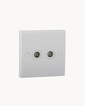 S-Classic 2 Gang TV Outlet – Schneider Electric S-Classic TV outlet, catalogue number E32TV75MS, White – 2-gang. Suitable for homes, offices and commercial buildings.