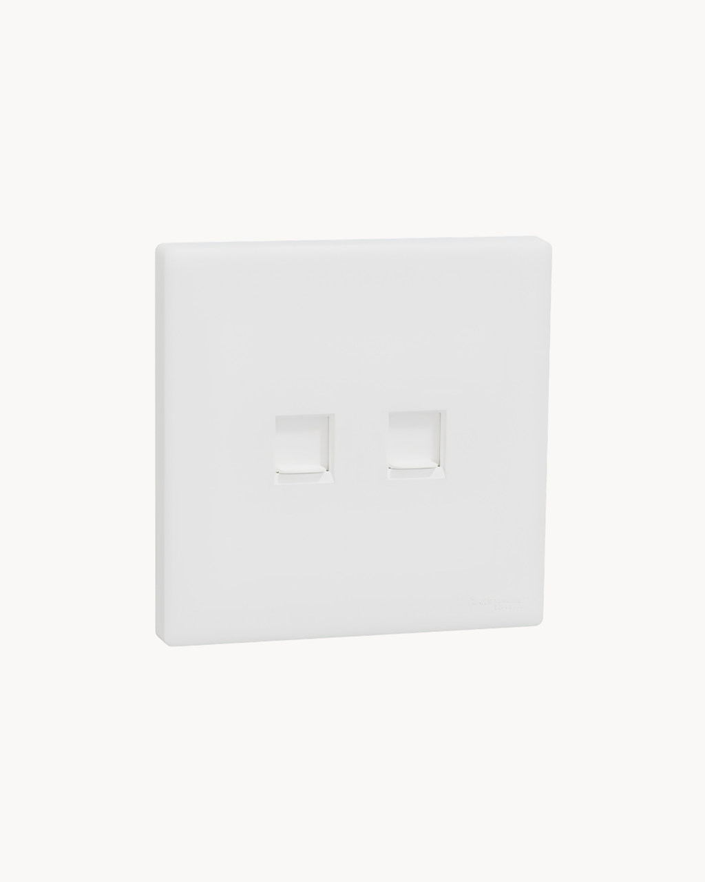 Vivace E 2 Gang Shuttered Data Outlet – Schneider Electric Vivace E data outlet, catalogue number KBN32RJ6_WE, White – 2-gang, shuttered ports. Suitable for homes, offices and commercial buildings.