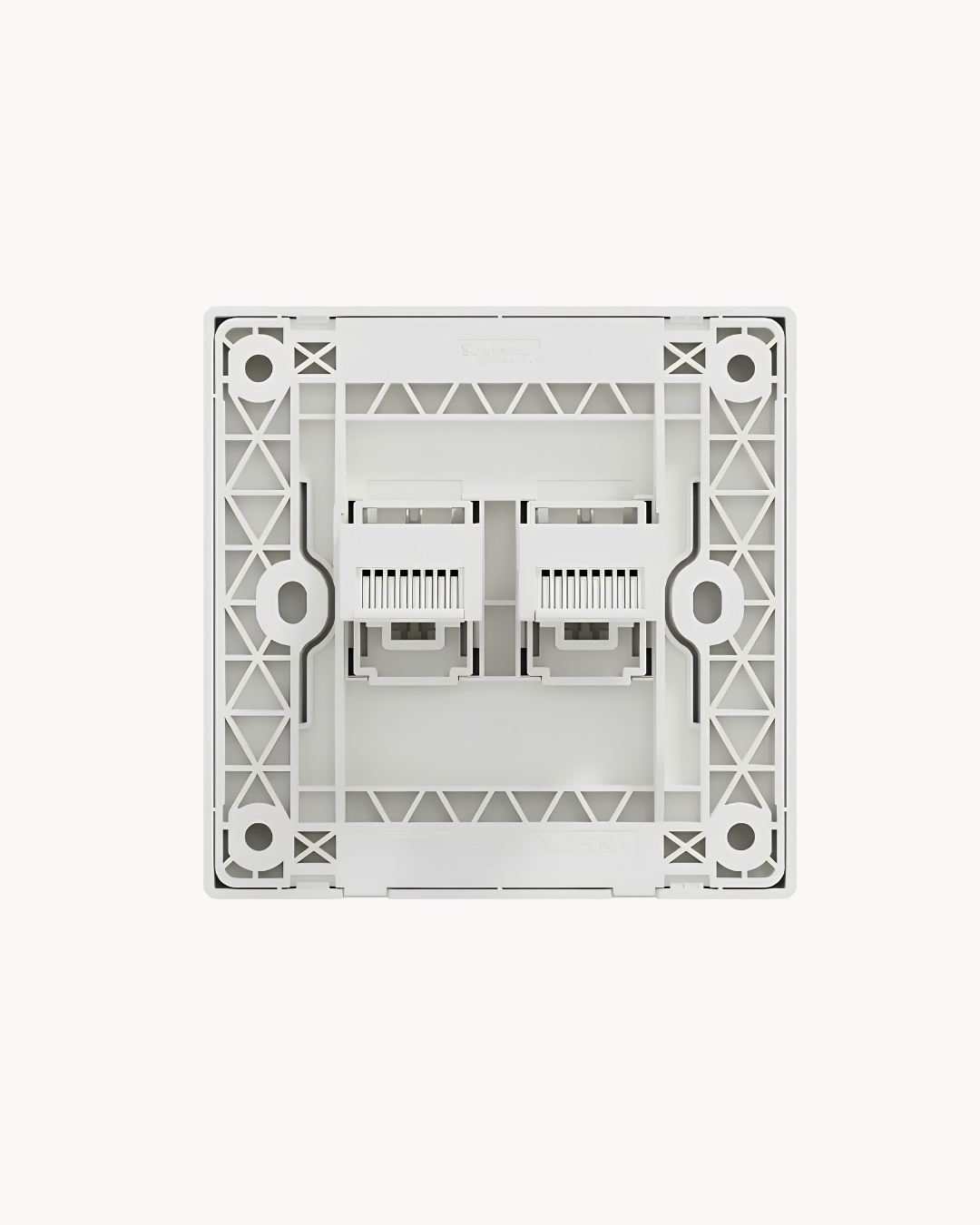 Vivace E 2 Gang Shuttered Data Outlet – Schneider Electric Vivace E data outlet, catalogue number KBN32RJ6_WE, White – 2-gang, shuttered ports. Genuine Schneider Electric product supplied by HYDZ Traders, Pakistan.
