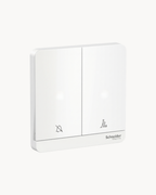 Avatar On 2 Gang Hotel Switch, DND and PCU – Schneider Electric Avatar On hotel switch, catalogue number E8332DMS, White finish – 2-gang, hotel room control. Suitable for hotels and offices.