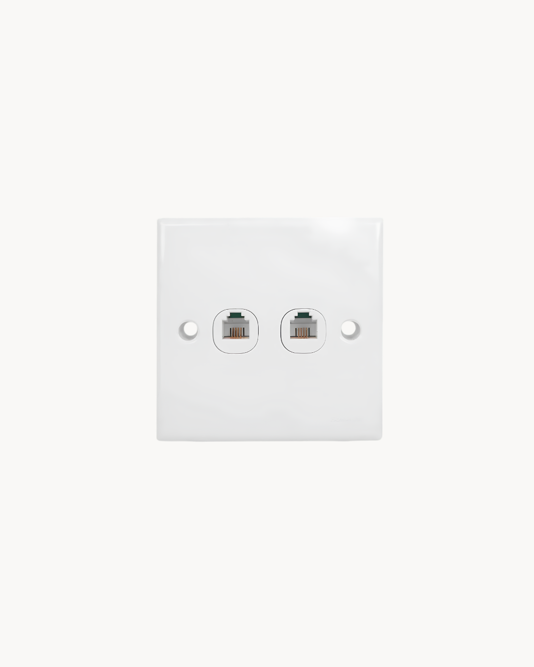S-Classic 2 Gang Telephone Outlet – Schneider Electric S-Classic telephone outlet, catalogue number E32RJ64SM, White – 2-gang. Suitable for homes, offices and commercial buildings.