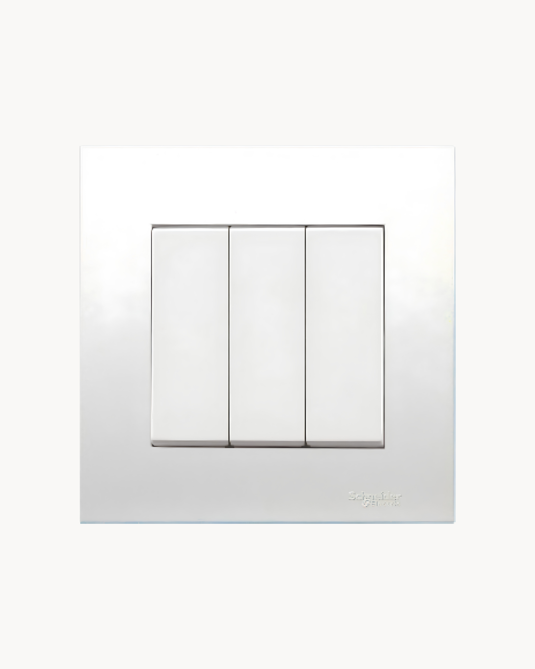 Vivace 16AX 3 Gang 1 Way Switch – Schneider Electric Vivace switch, catalogue number KB33/1, White – 3-gang, 1-way, 16AX rated, IP20. Suitable for homes, offices and commercial buildings.