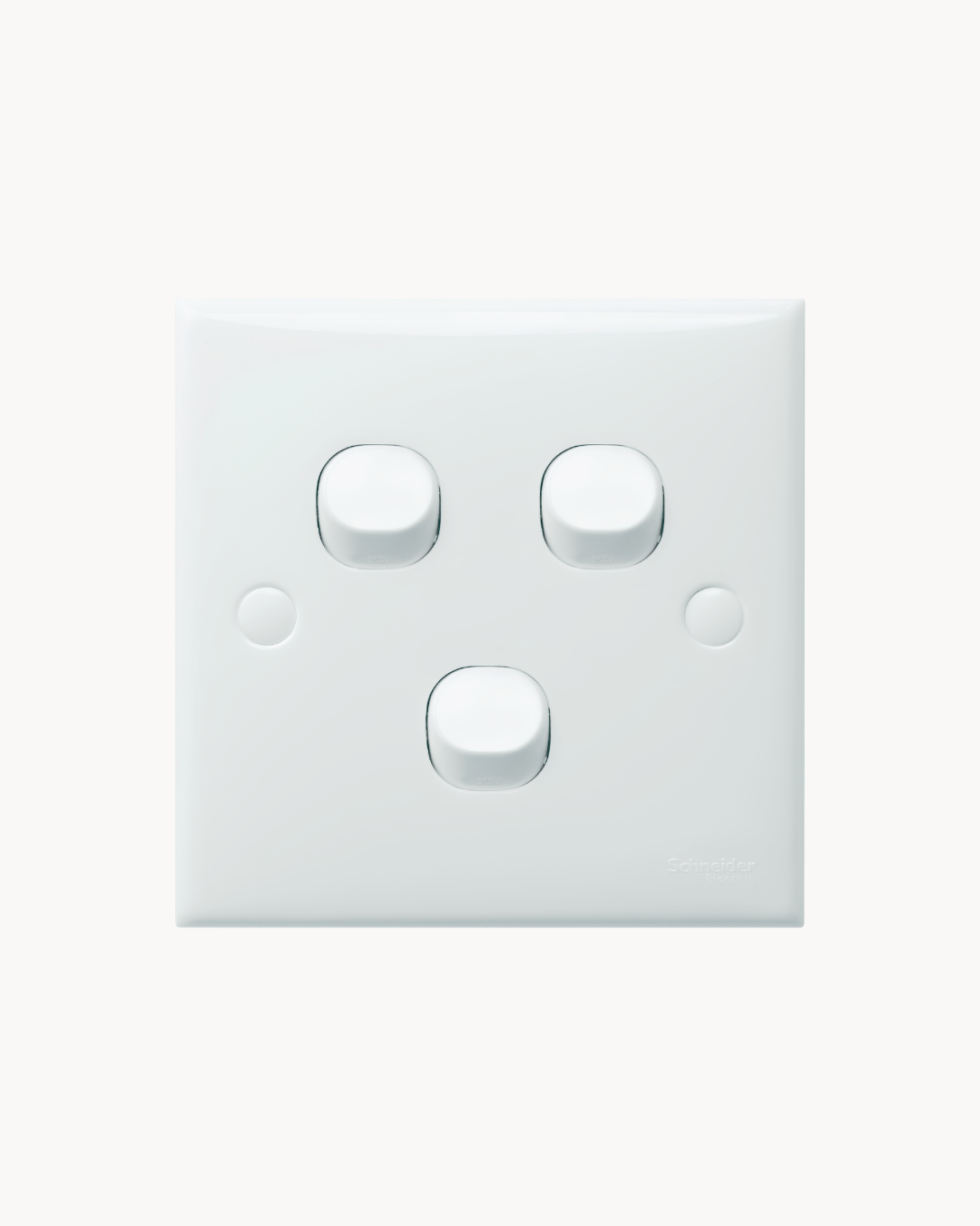 S-Classic 10AX 3 Gang 1 Way Switch – Schneider Electric S-Classic switch, catalogue number E33/1/2A, White – 3-gang, 1-way, 10AX rated. Suitable for homes, offices and commercial buildings.