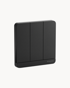 Avatar On 16AX 3 Gang 1 Way Switch – Schneider Electric Avatar On switch, catalogue number E8333L1, Dark Grey finish – 3-gang, 1-way, 16AX rated. Genuine Schneider Electric product supplied by HYDZ Traders, Pakistan.