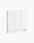 Avatar On 16AX 3 Gang 1 Way Switch – Schneider Electric Avatar On switch, catalogue number E8333L1, White finish – 3-gang, 1-way, 16AX rated. Suitable for homes, offices and commercial buildings.