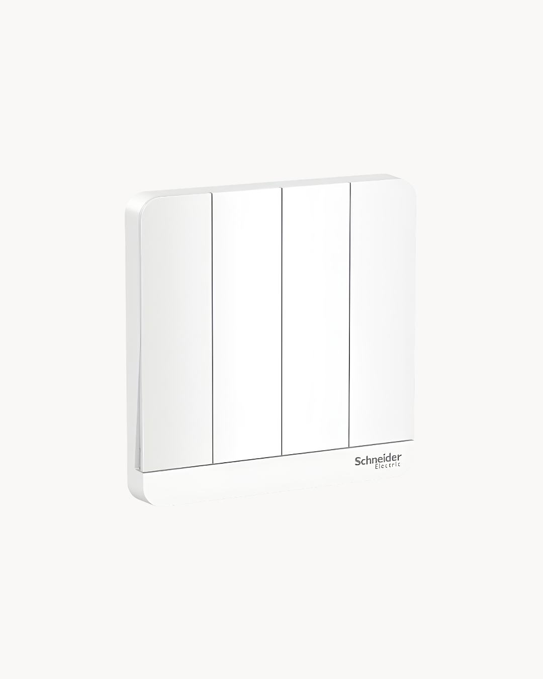 Avatar On 16AX 4 Gang 1 Way Switch – Schneider Electric Avatar On switch, catalogue number E8334L1, White finish – 4-gang, 1-way, 16AX rated. Suitable for homes, offices and commercial buildings.