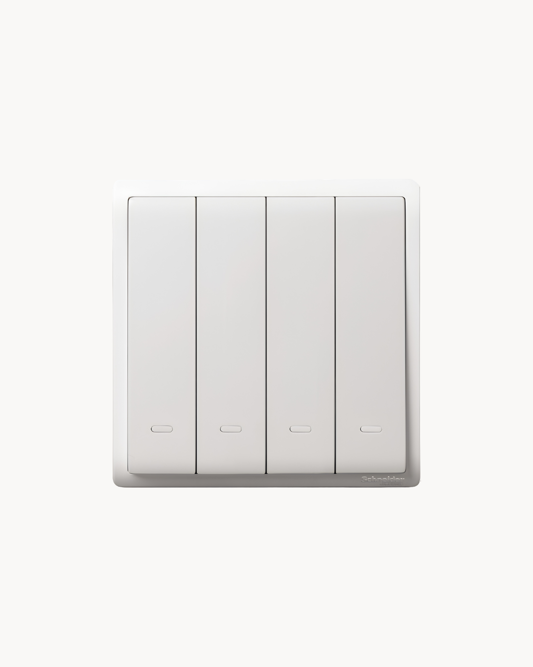 Pieno 4 Gang 1 Way Switch – Schneider Electric Pieno switch, catalogue number E8234L1F, White finish – 4-gang, 1-way. Suitable for homes, offices and commercial buildings.