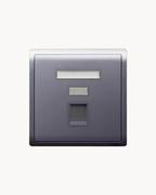 Pieno 1 Gang Shuttered Plate and Pieno 1 Gang Shuttered Telephone Outlet – Schneider Electric Pieno, catalogue numbers E8231RJS and E8231RJS4, Aluminium Silver finish. Supplied by HYDZ Traders, authorised Schneider Electric channel partner in Pakistan.