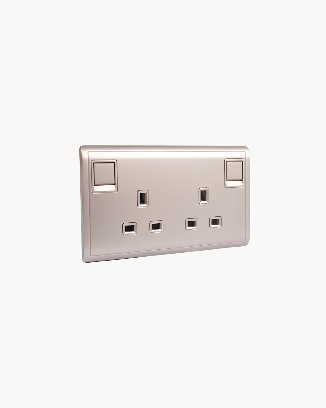 Pieno 13 Amp Duplex Switched Socket – Schneider Electric Pieno socket, catalogue number E82T25, Wine Gold finish – 13 A rated, duplex (double outlet). Genuine Schneider Electric product supplied by HYDZ Traders, Pakistan.