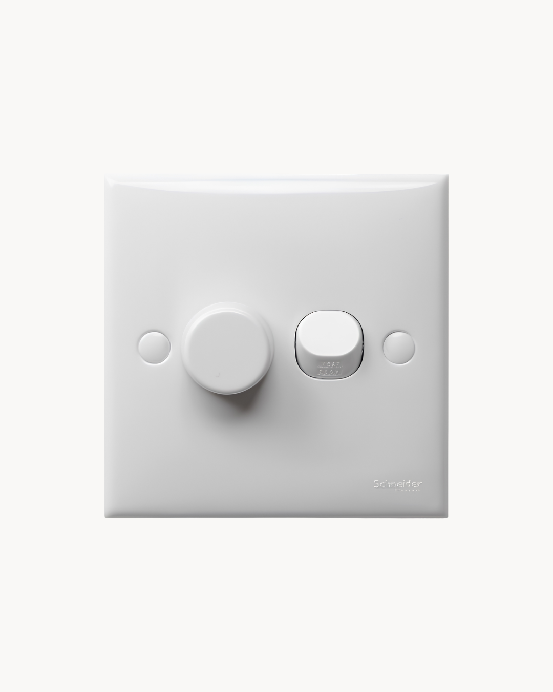 S-Classic Light Dimmer – Schneider Electric S-Classic dimmer, catalogue number E32V500, White. Suitable for homes, offices and commercial buildings.