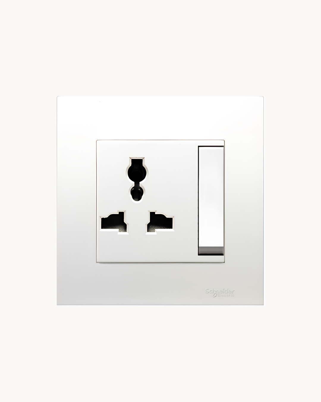 Vivace 13 Amp International Switched Socket – Schneider Electric Vivace socket, catalogue number KB113LS, White – 13 A rated, IP20, multi-plug compatible. Genuine Schneider Electric product supplied by HYDZ Traders, Pakistan.