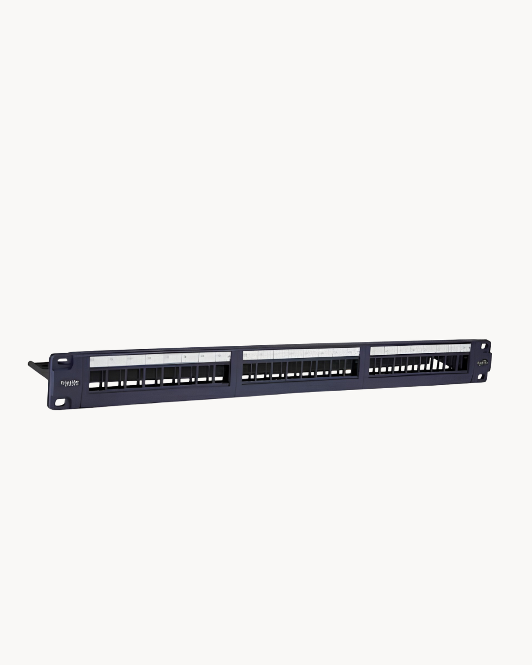 24-Port UTP Patch Panel, Unloaded – Schneider Electric Data Accessories patch panel, catalogue number ACTPP6U24NSSUN. Suitable for offices, data rooms and hotels.