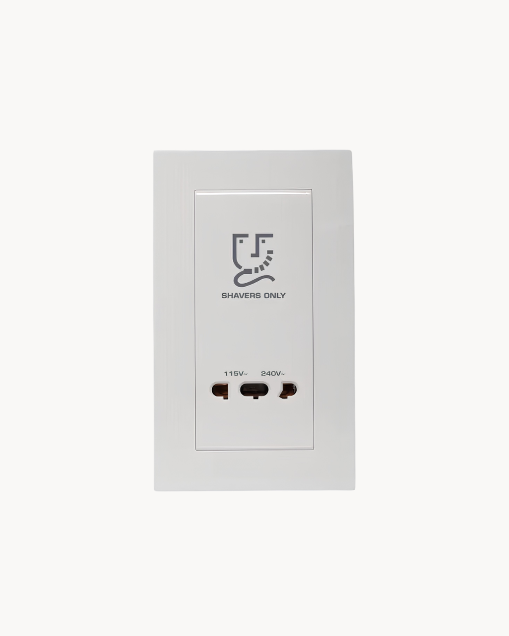 Vivace E Universal Shaver Socket – Schneider Electric Vivace E shaver socket, catalogue number KBT727V_WE, White – multi-plug compatible. Suitable for homes, offices and commercial buildings.