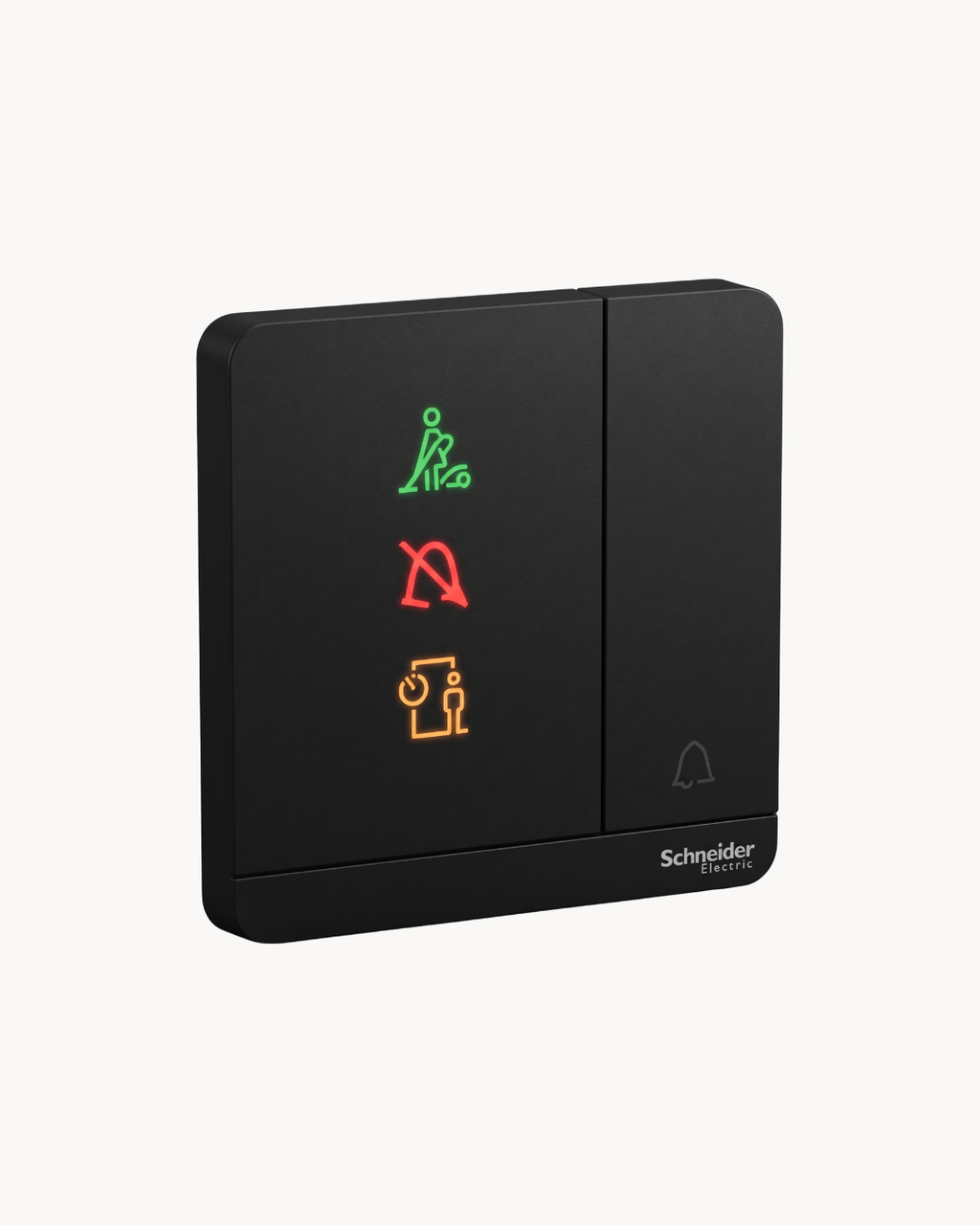 Avatar On Hotel DND, PCU and Bell Indicator Switch – Schneider Electric Avatar On hotel switch, catalogue number E8331BPDMW, Dark Grey finish – hotel room control. Genuine Schneider Electric product supplied by HYDZ Traders, Pakistan.