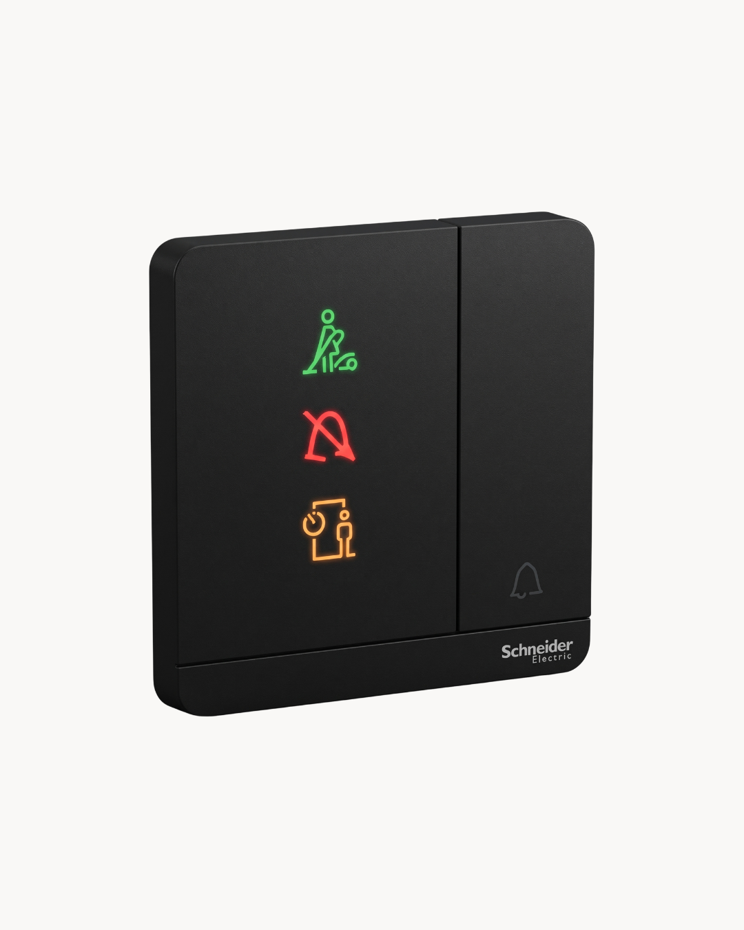 Avatar On Hotel DND, PCU and Bell Indicator Switch – Schneider Electric Avatar On hotel switch, catalogue number E8331BPDMW, Dark Grey finish – hotel room control. Genuine Schneider Electric product supplied by HYDZ Traders, Pakistan.